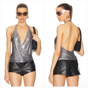 NBD Kimmy Halter Top in Silver Size XL